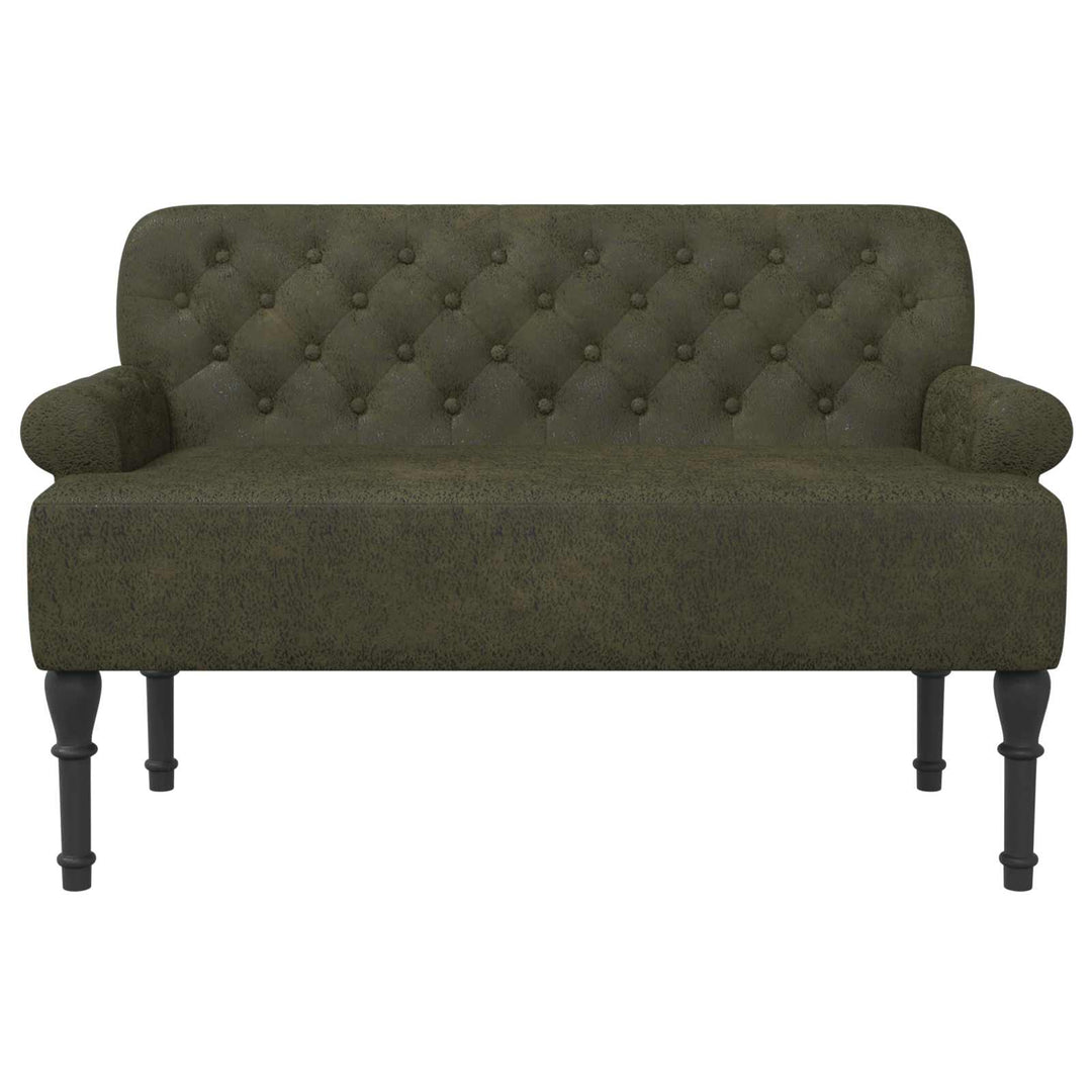 Loveseat Med Knapprapport Armégrön 120 X 65 X 78 Cm