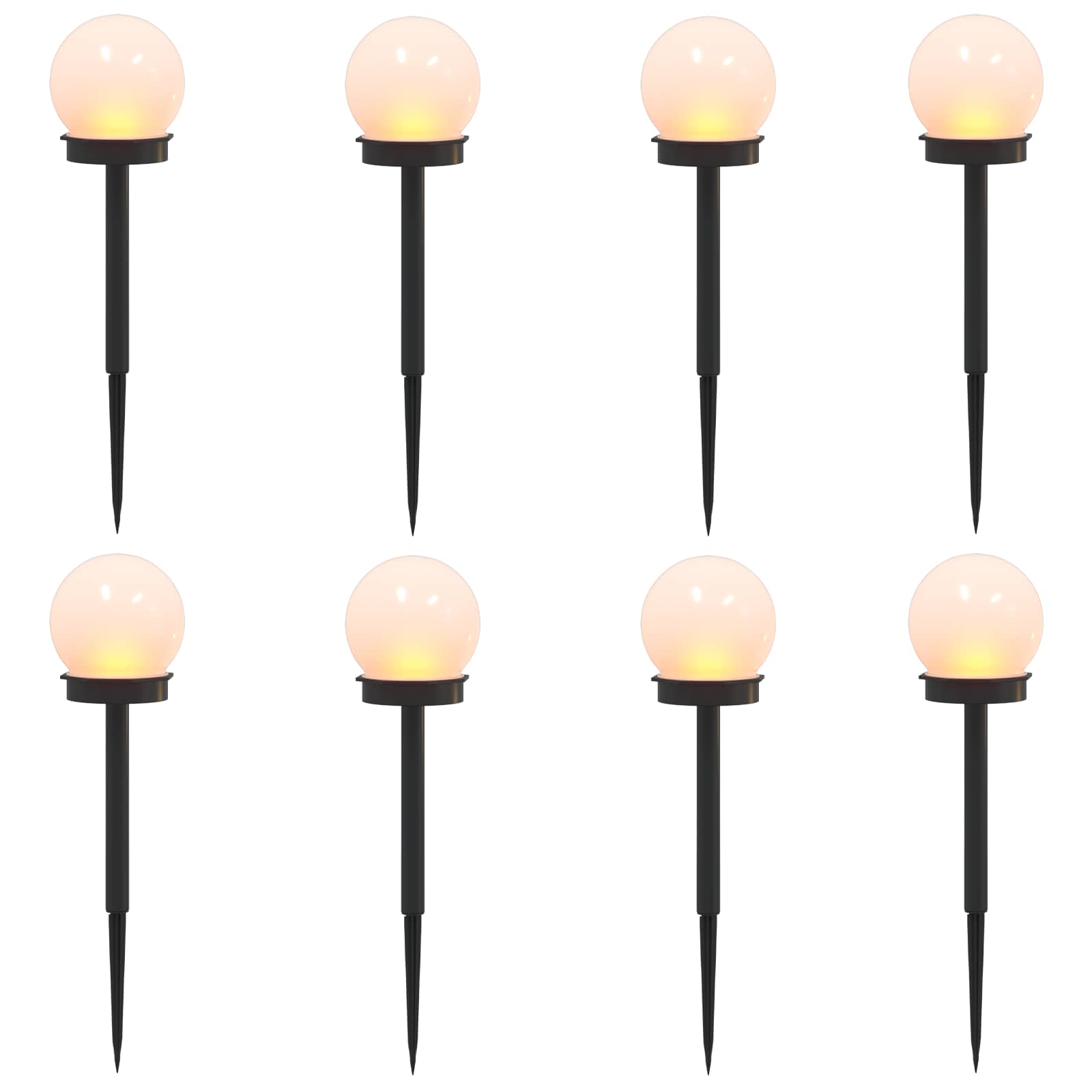 Utomhus Solcellslampor Med Markspik 8 St Varmvit 38,5 Cm Abs
