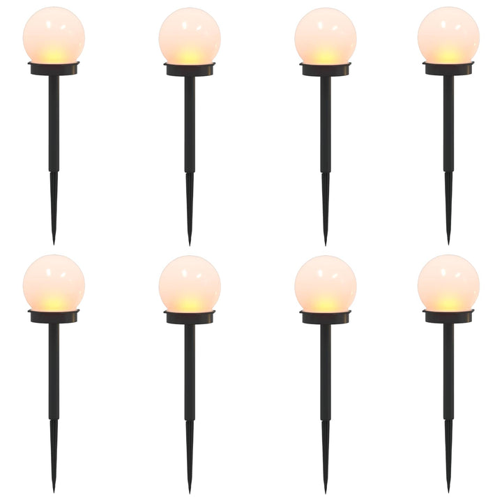 Utomhus Solcellslampor Med Markspik 8 St Varmvit 38,5 Cm Abs