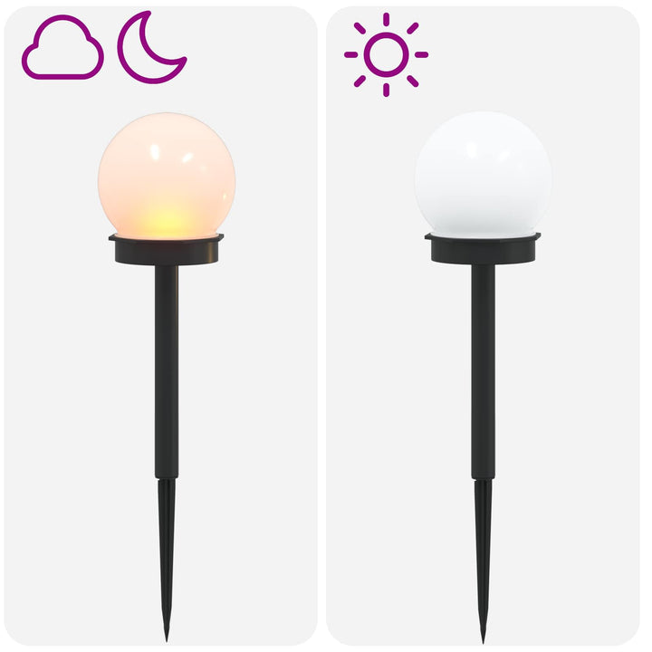 Utomhus Solcellslampor Med Markspik 8 St Varmvit 38,5 Cm Abs