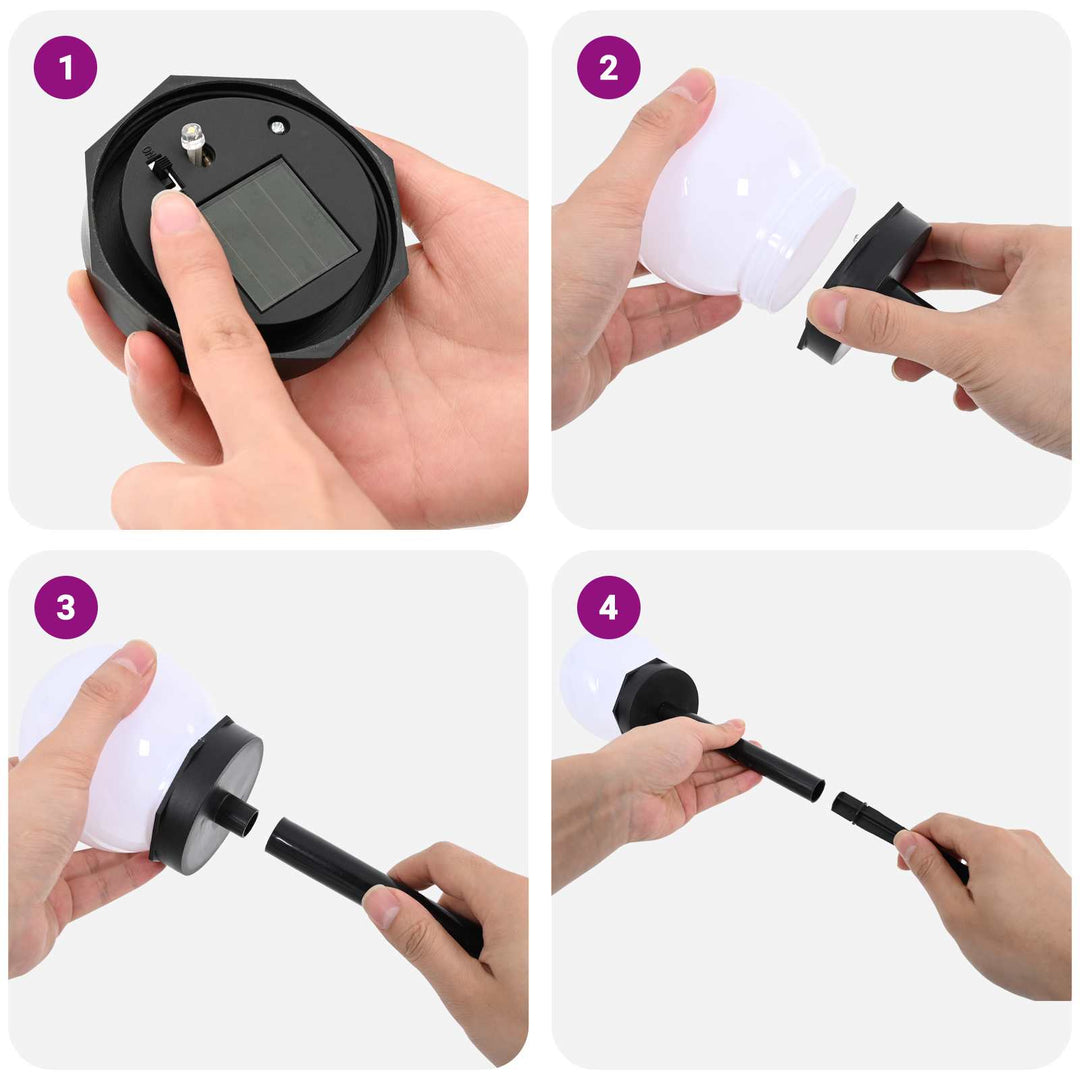 Utomhus Solcellslampor Med Markspik 8 St Varmvit 38,5 Cm Abs