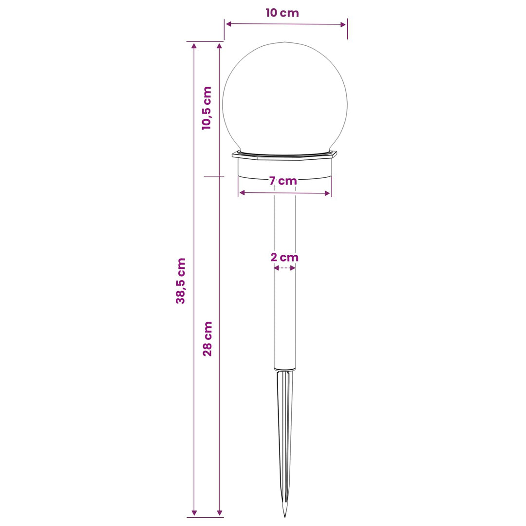 Utomhus Solcellslampor Med Markspik 8 St Varmvit 38,5 Cm Abs