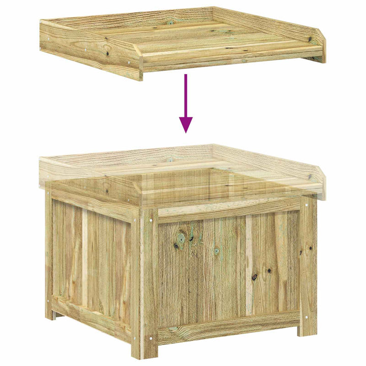 Utomhus Kudde Låda Impregnerat Furu 58,5 X 60 X 47 Cm