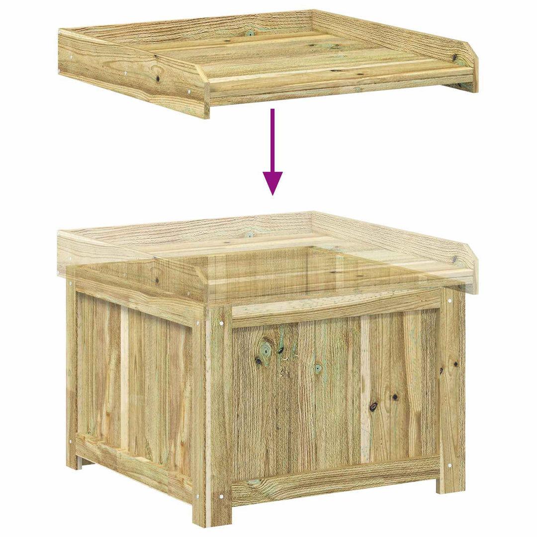 Utomhus Kudde Låda Impregnerat Furu 58,5 X 60 X 47 Cm