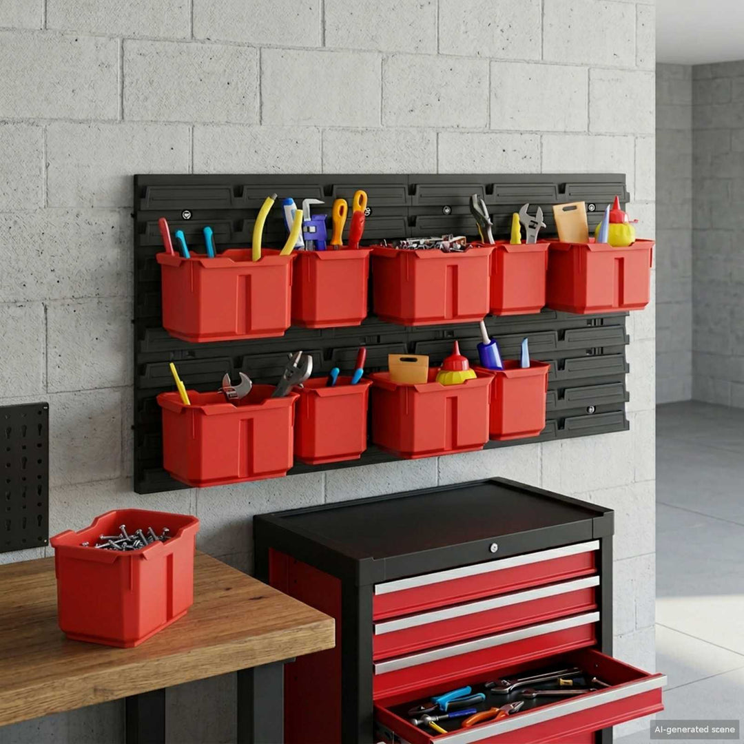 Behållarrack Svart Och Röd 77,5 X 2 X 39 Cm Pp
