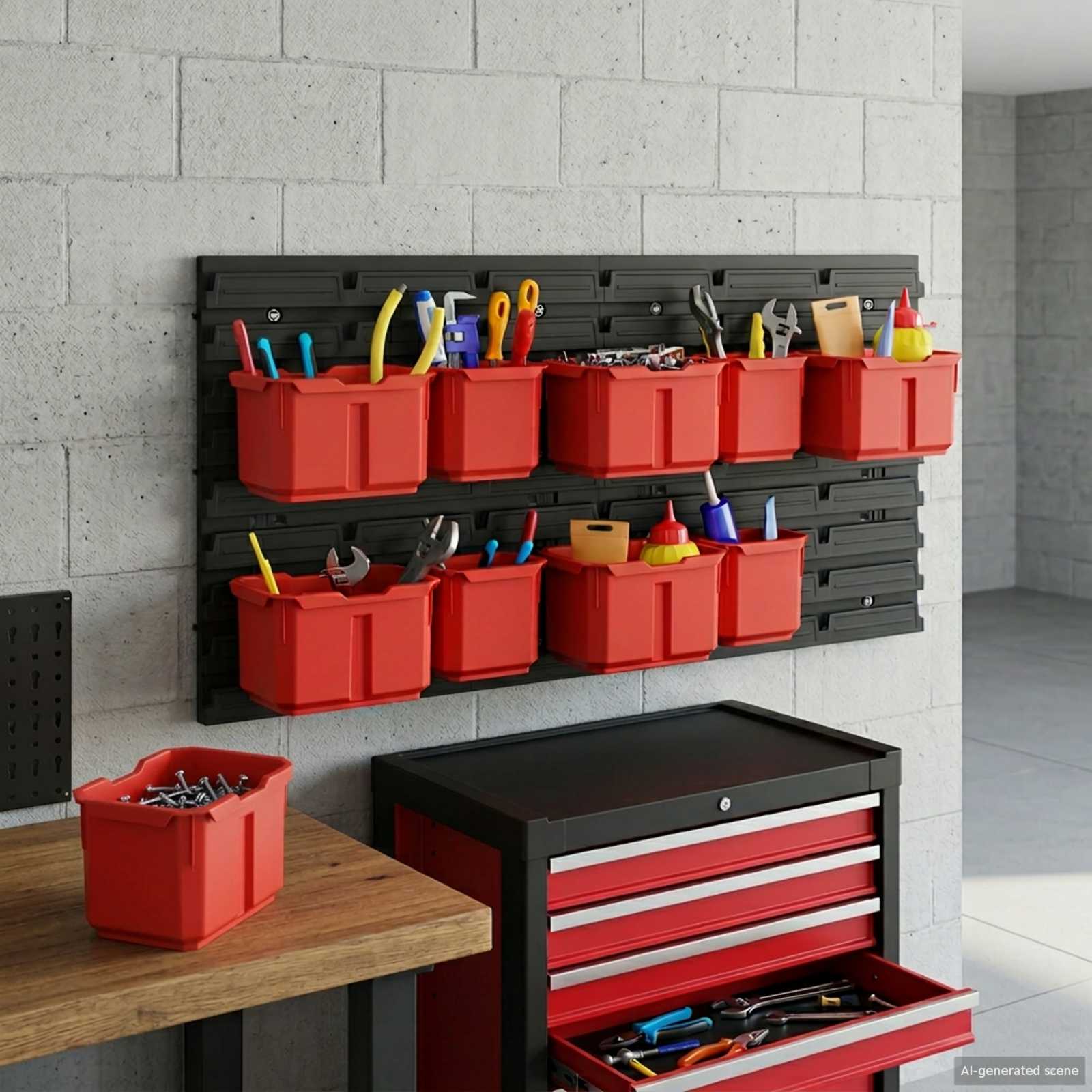 Behållarrack Svart Och Röd 77,5 X 2 X 39 Cm Pp