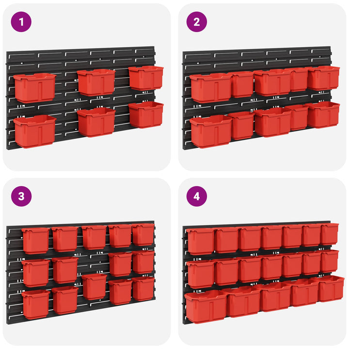 Behållarrack Svart Och Röd 77,5 X 2 X 39 Cm Pp