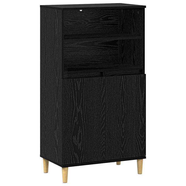 Skåp Svart Ek 60 X 36 X 110 Cm Konstruerat Trä