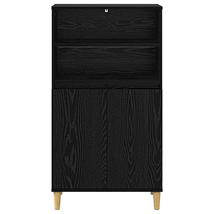 Skåp Svart Ek 60 X 36 X 110 Cm Konstruerat Trä