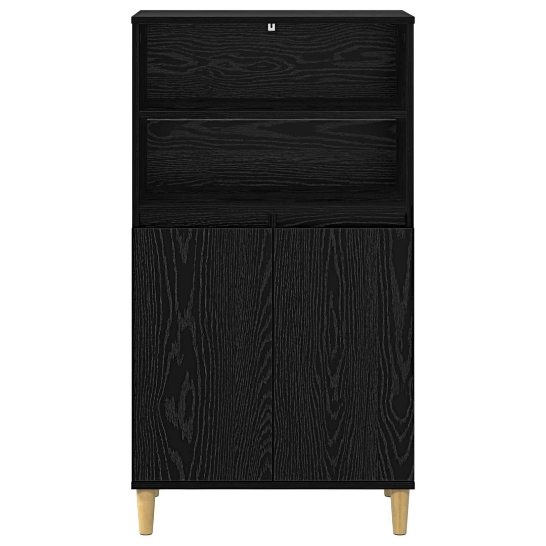 Skåp Svart Ek 60 X 36 X 110 Cm Konstruerat Trä