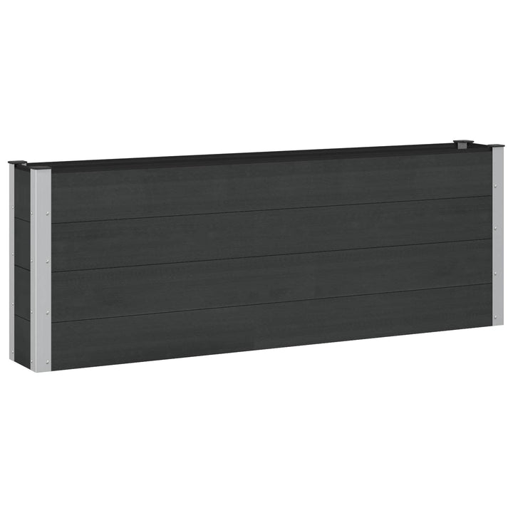 Upphöjd Odlingslåda Svart 200 X 30 X 72 Cm Wpc Och Aluminium