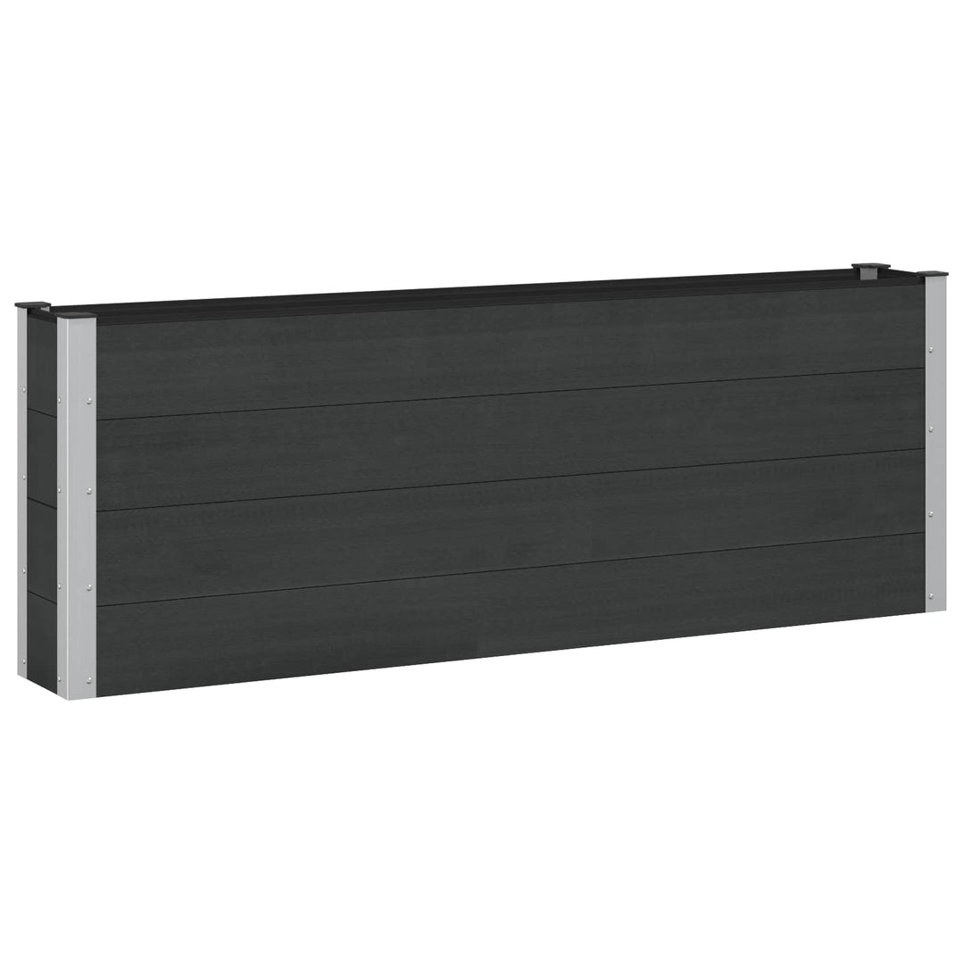 Upphöjd Odlingslåda Svart 200 X 30 X 72 Cm Wpc Och Aluminium