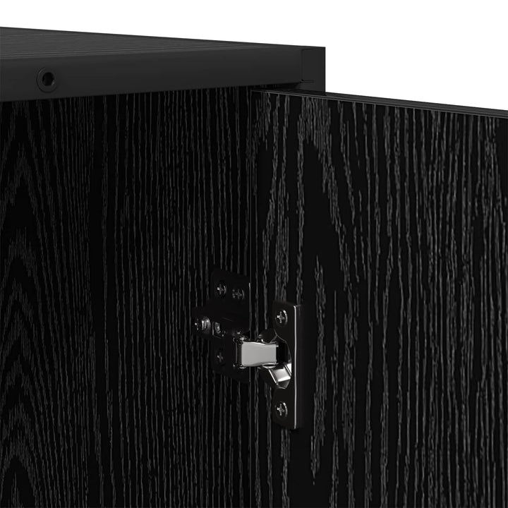 Sideboard Svart Ek 92 X 35 X 76 Cm Konstruerat Trä