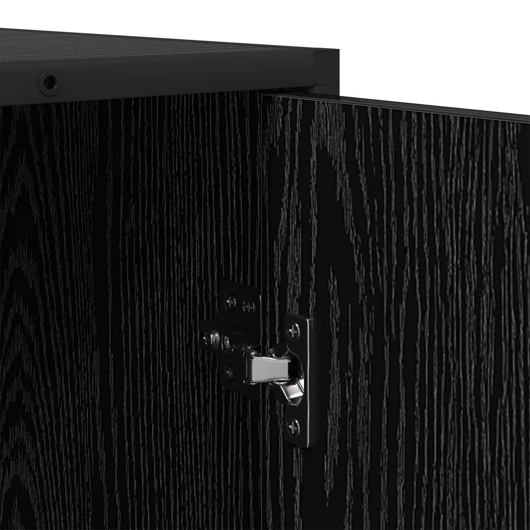 Sideboard Svart Ek 92 X 35 X 76 Cm Konstruerat Trä