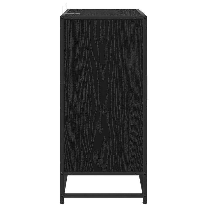Sideboard Svart Ek 92 X 35 X 76 Cm Konstruerat Trä