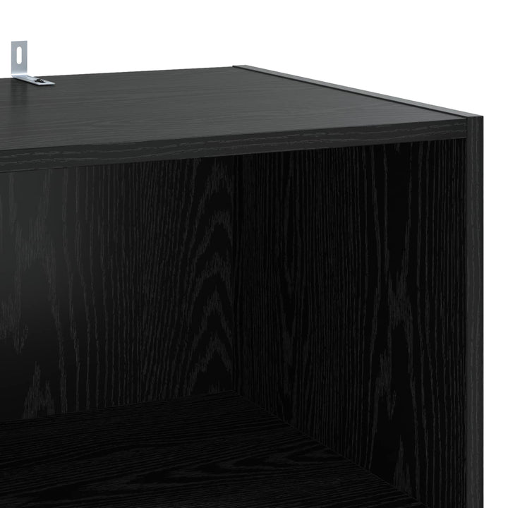 Sideboard Svart Ek 45 X 41 X 185 Cm Konstruerat Trä