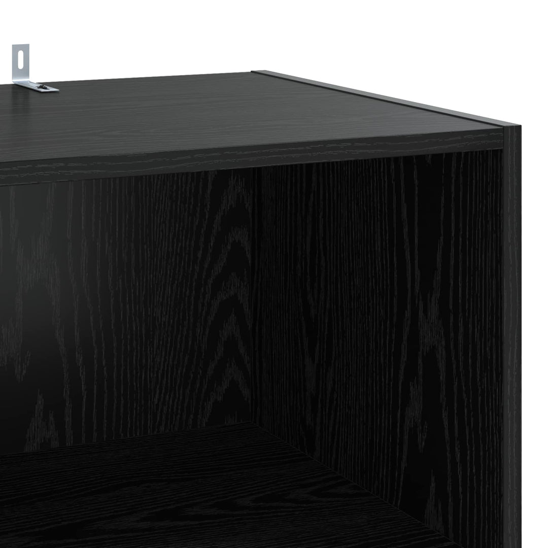 Sideboard Svart Ek 45 X 41 X 185 Cm Konstruerat Trä