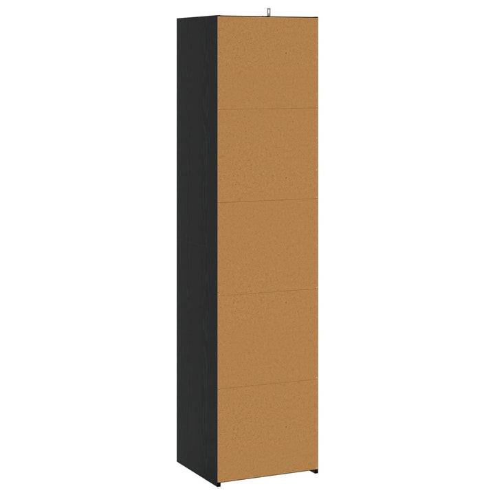 Sideboard Svart Ek 45 X 41 X 185 Cm Konstruerat Trä