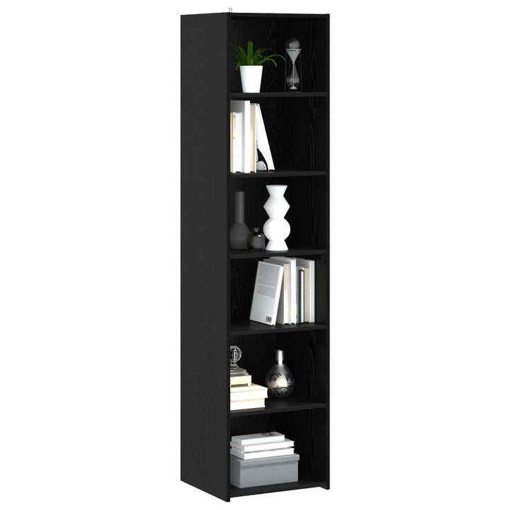 Sideboard Svart Ek 45 X 41 X 185 Cm Konstruerat Trä