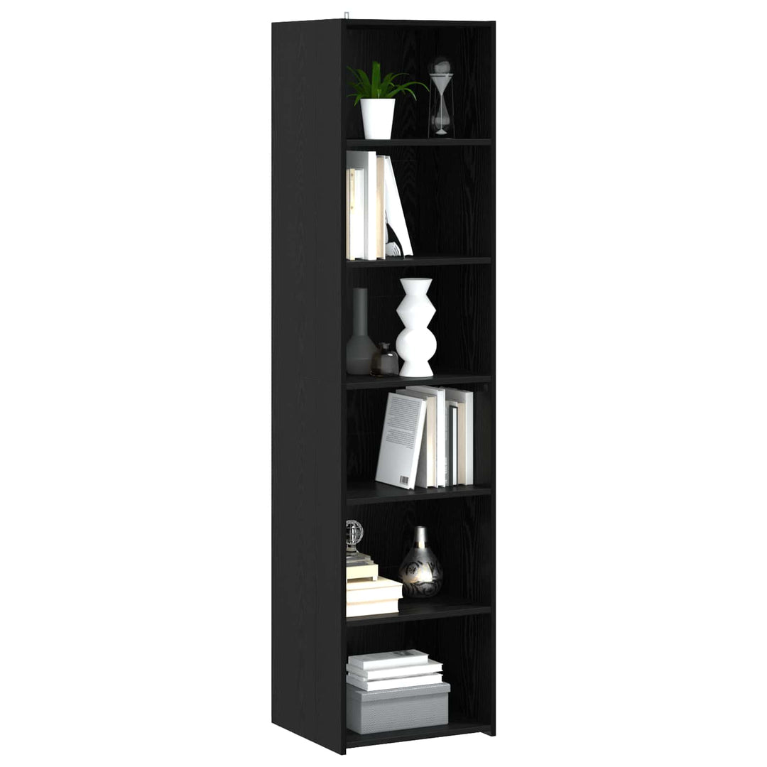 Sideboard Svart Ek 45 X 41 X 185 Cm Konstruerat Trä