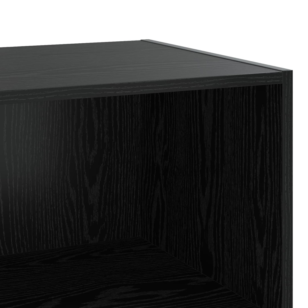Sideboard Svart Ek 70 X 41 X 185 Cm Konstruerat Trä