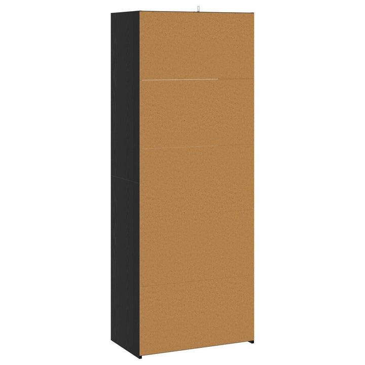 Sideboard Svart Ek 70 X 41 X 185 Cm Konstruerat Trä