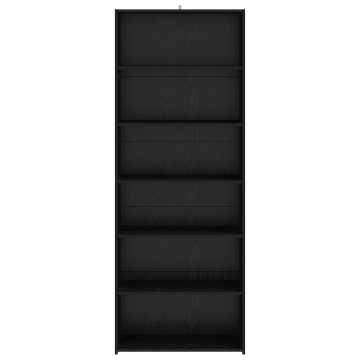 Sideboard Svart Ek 70 X 41 X 185 Cm Konstruerat Trä