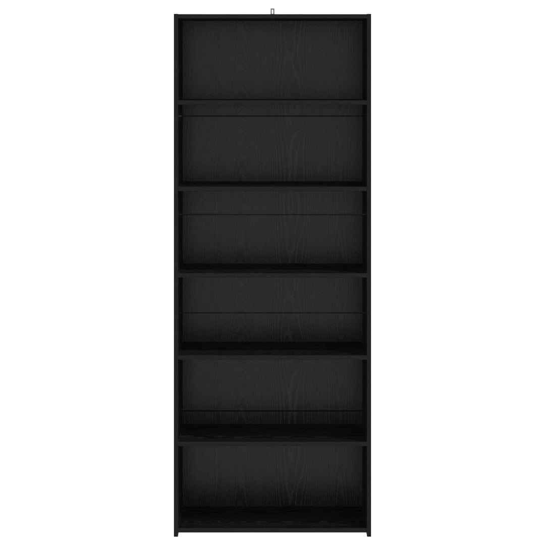 Sideboard Svart Ek 70 X 41 X 185 Cm Konstruerat Trä