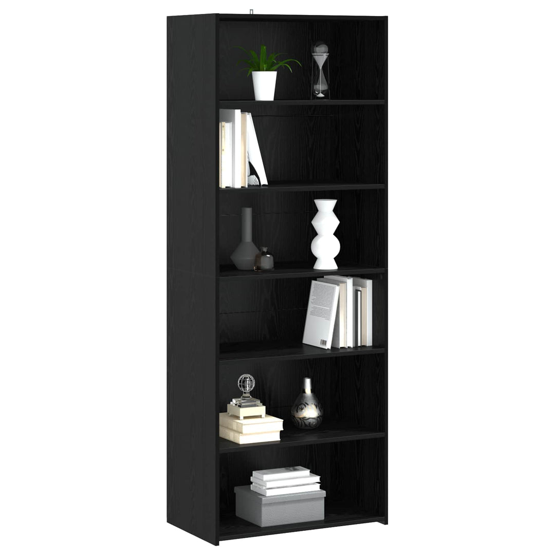 Sideboard Svart Ek 70 X 41 X 185 Cm Konstruerat Trä