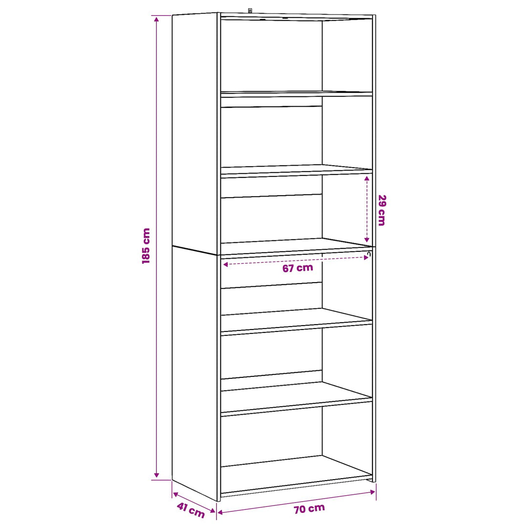 Sideboard Svart Ek 70 X 41 X 185 Cm Konstruerat Trä