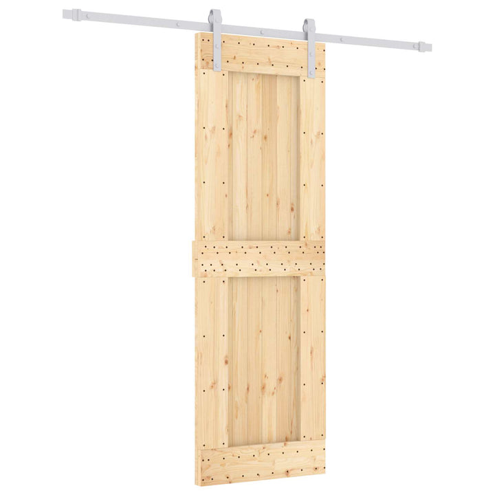 Skjutdörr Naturlig Och Vit 70 X 210 Cm Massiv Furuträdörr