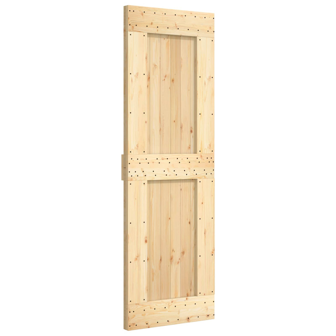 Skjutdörr Naturlig Och Vit 70 X 210 Cm Massiv Furuträdörr