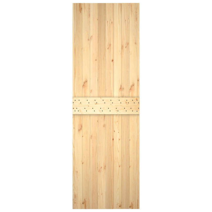 Skjutdörr Naturlig Och Vit 70 X 210 Cm Massiv Furuträdörr