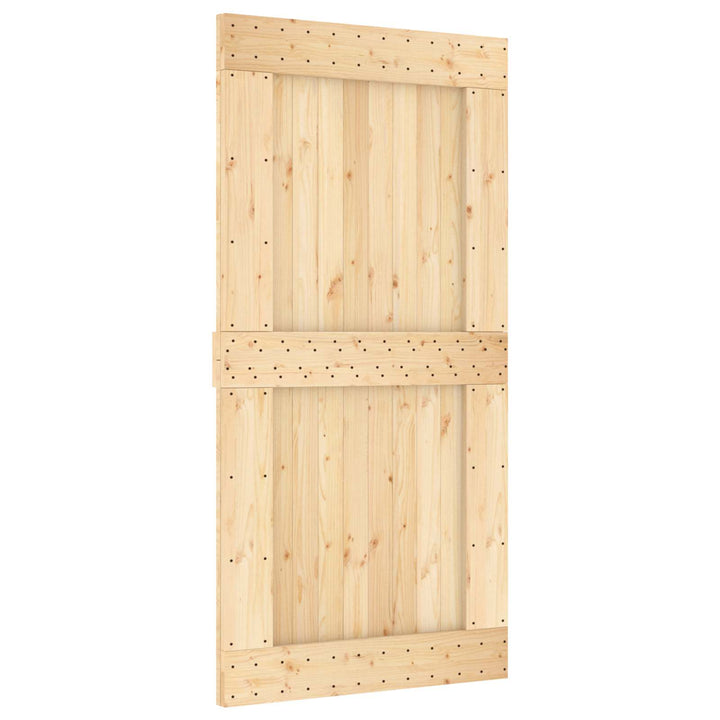 Skjutdörr Naturlig Och Vit 100 X 210 Cm Massiv Furuträdörr