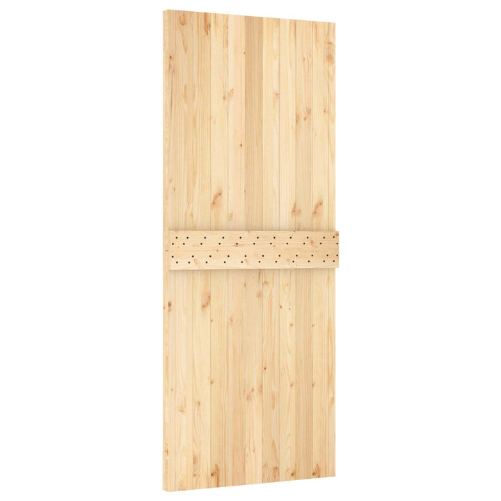 Skjutdörr Naturlig Och Vit 85 X 210 Cm Massiv Furuträdörr