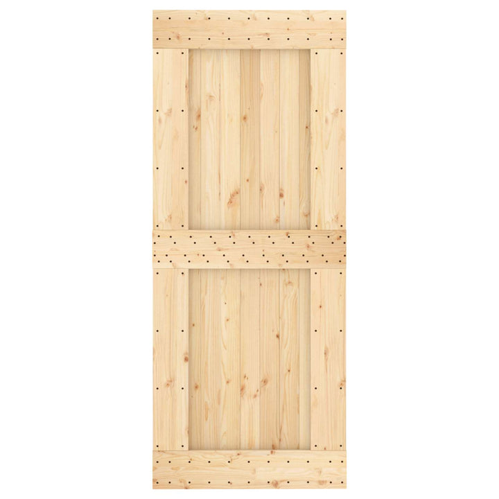 Skjutdörr Naturlig Och Vit 85 X 210 Cm Massiv Furuträdörr