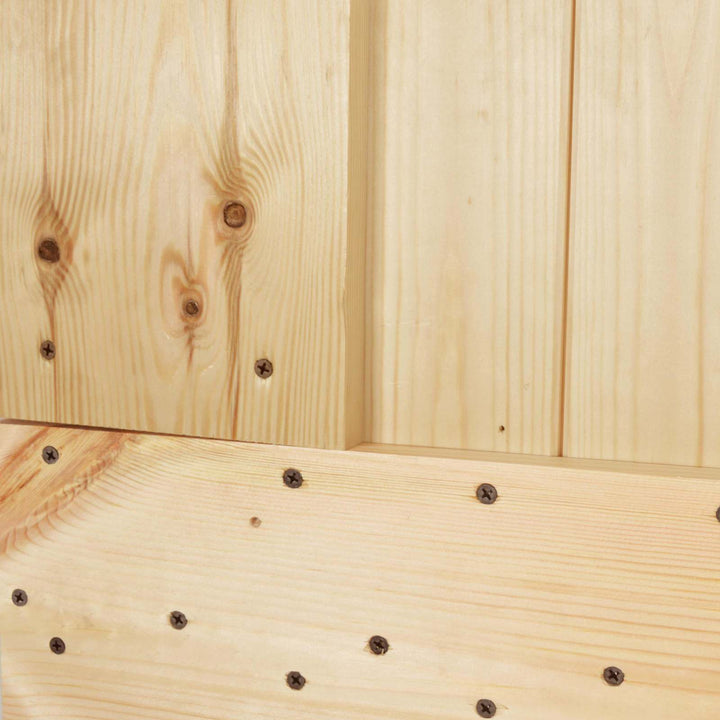 Skjutdörr Naturlig Och Vit 90 X 210 Cm Massiv Furuträdörr