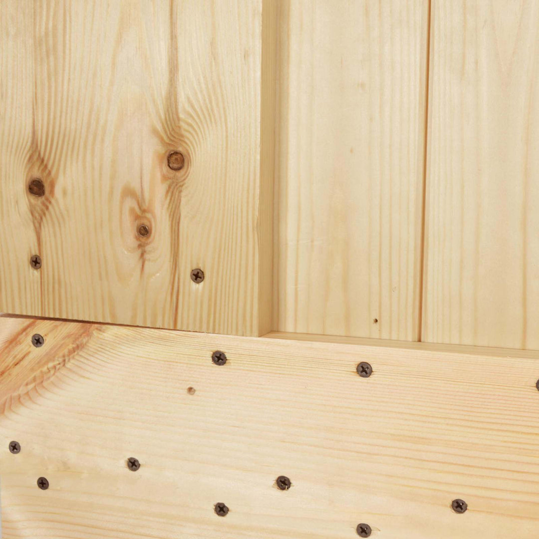 Skjutdörr Naturlig Och Vit 90 X 210 Cm Massiv Furuträdörr