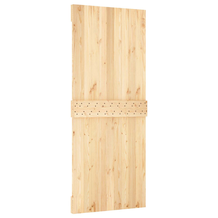 Skjutdörr Naturlig Och Vit 85 X 210 Cm Massiv Furuträdörr