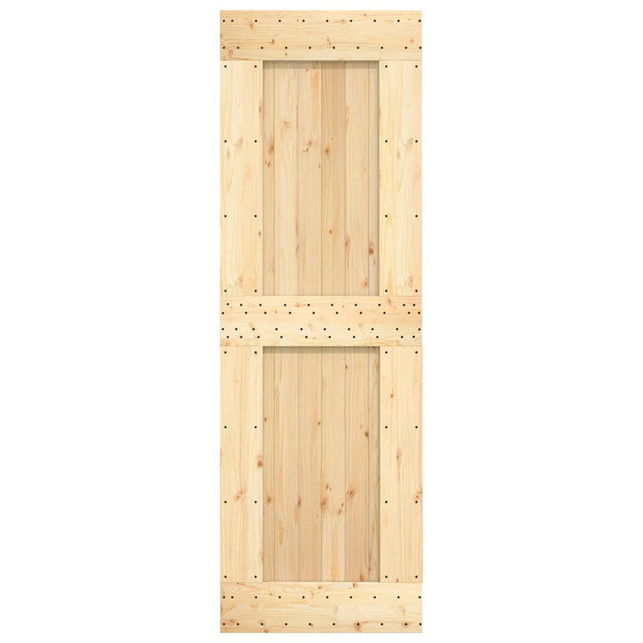 Skjutdörr Naturlig Och Vit 70 X 210 Cm Massiv Furuträdörr