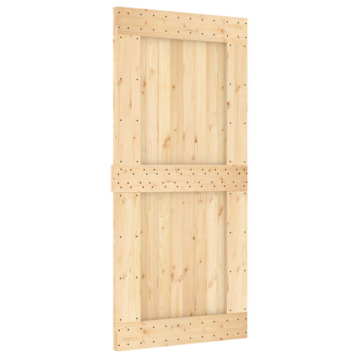 Skjutdörr Naturlig Och Vit 95 X 210 Cm Massiv Furuträdörr