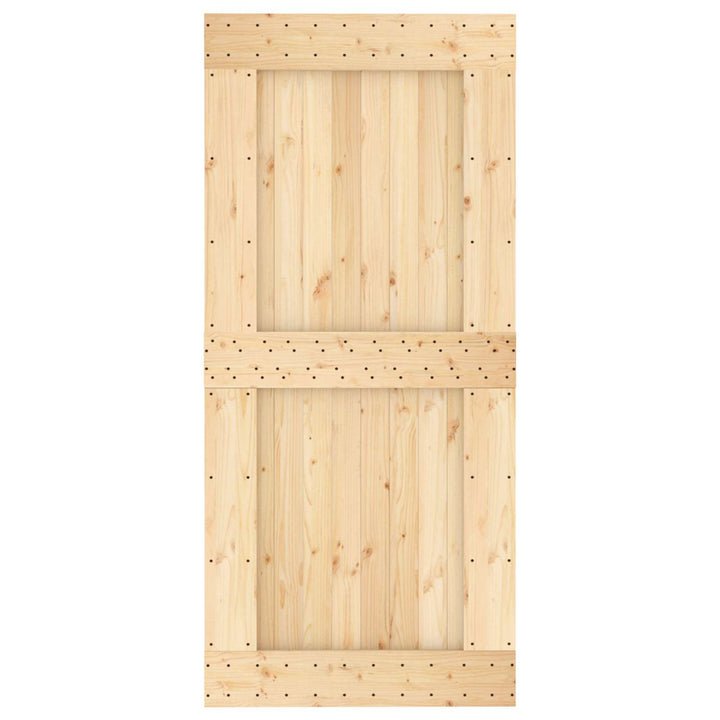 Skjutdörr Naturlig Och Vit 95 X 210 Cm Massiv Furuträdörr