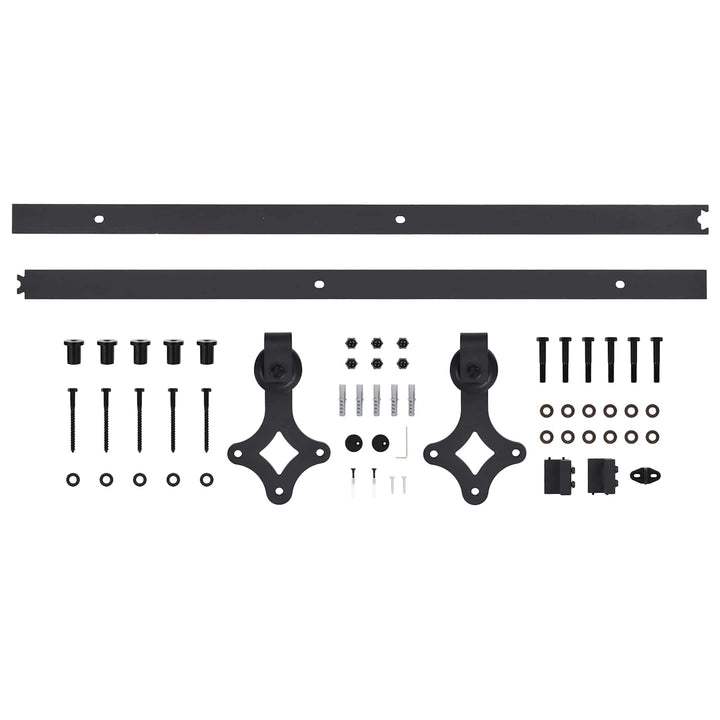 Skjutdörr Naturlig Och Svart 90 X 210 Cm Massiv Furuträdörr