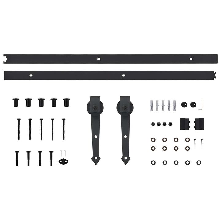 Skjutdörr Naturlig Och Svart 85 X 210 Cm Massiv Furuträdörr