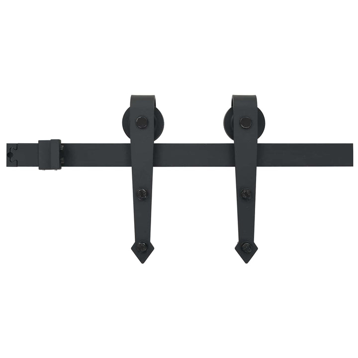 Skjutdörr Naturlig Och Svart 85 X 210 Cm Massiv Furuträdörr