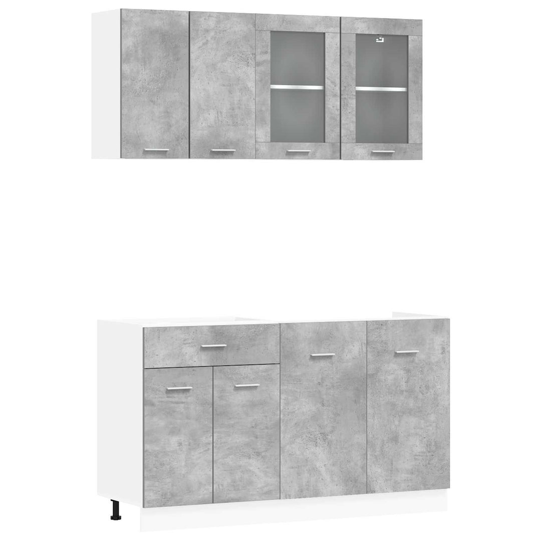 Köksenhet Lyon 4 Pcs Betonggrå Konstruerat Trä