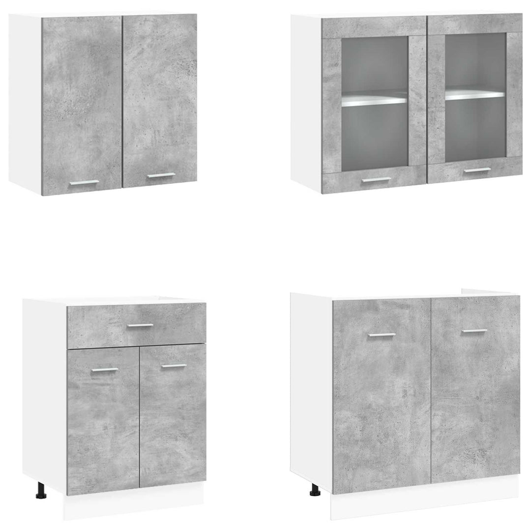 Köksenhet Lyon 4 Pcs Betonggrå Konstruerat Trä