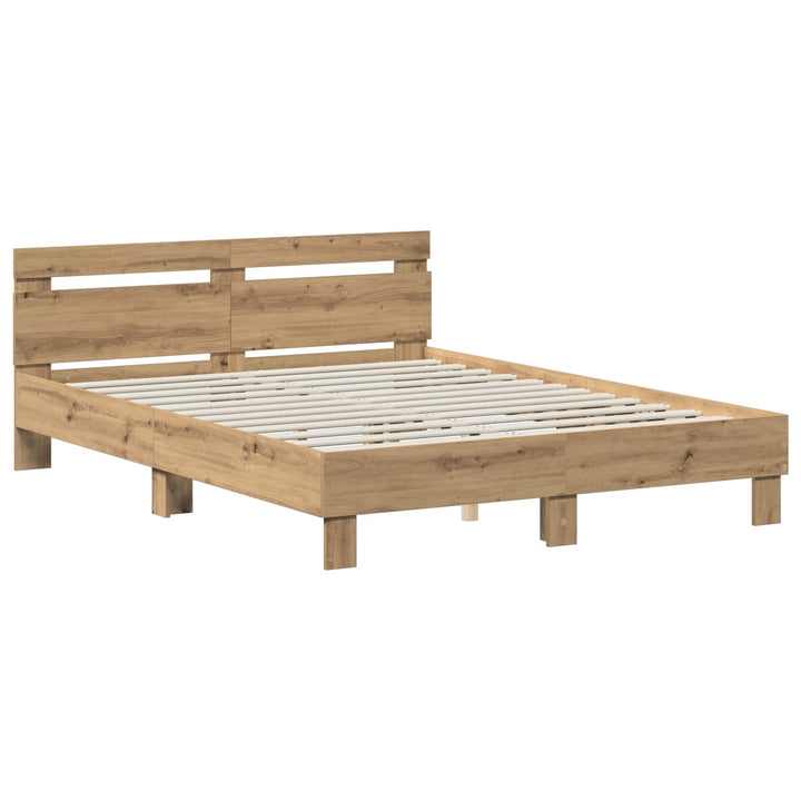 Sängram Artisan-Ek 140 X 190 Cm Konstruerat Trä