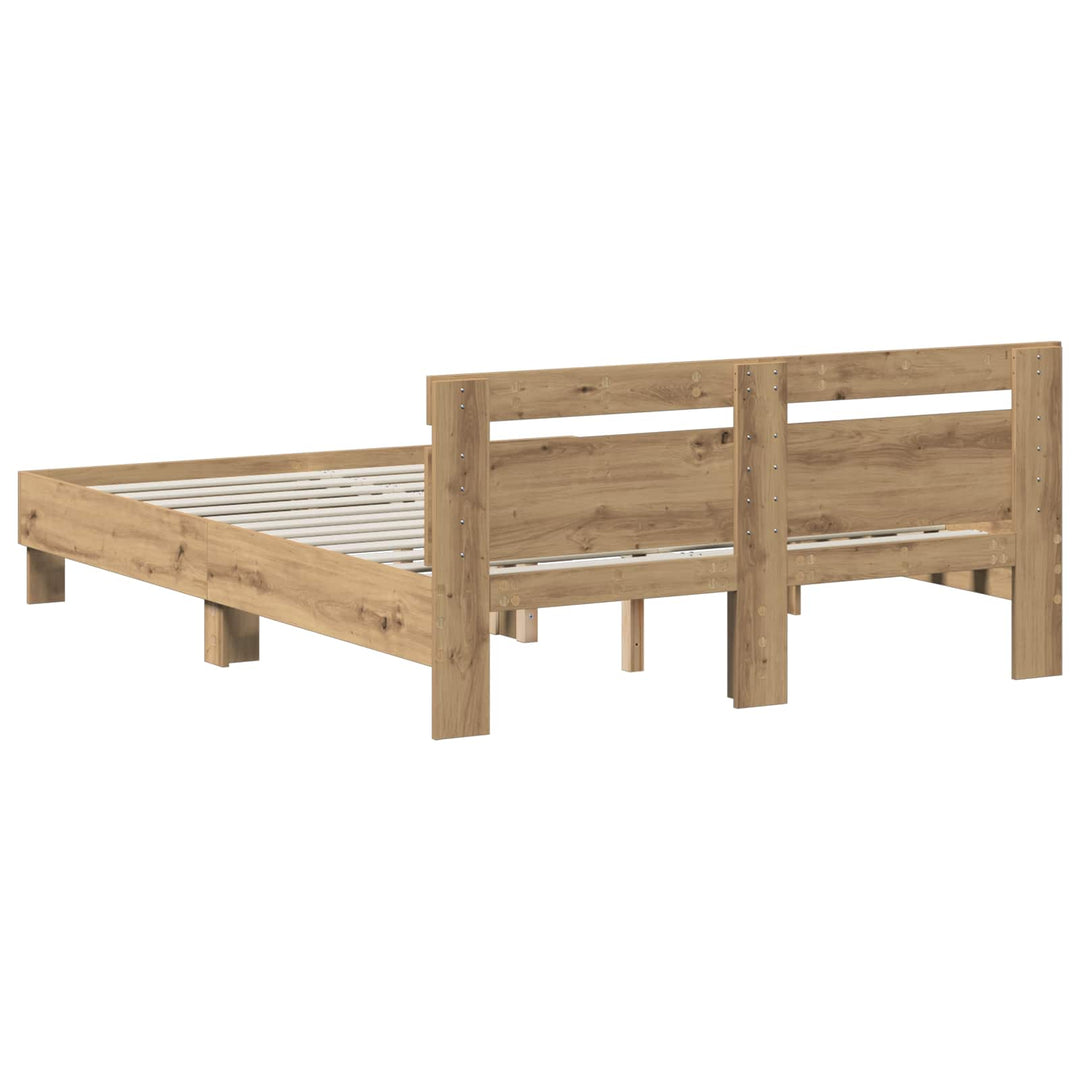 Sängram Artisan-Ek 140 X 190 Cm Konstruerat Trä