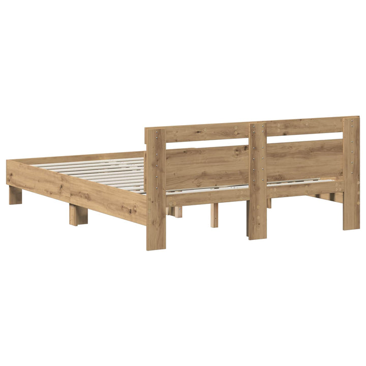 Sängram Artisan-Ek 140 X 190 Cm Konstruerat Trä